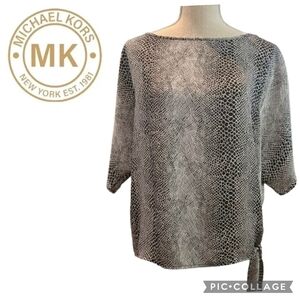 Michael Kors Monochrome  Blouse With Side Tie